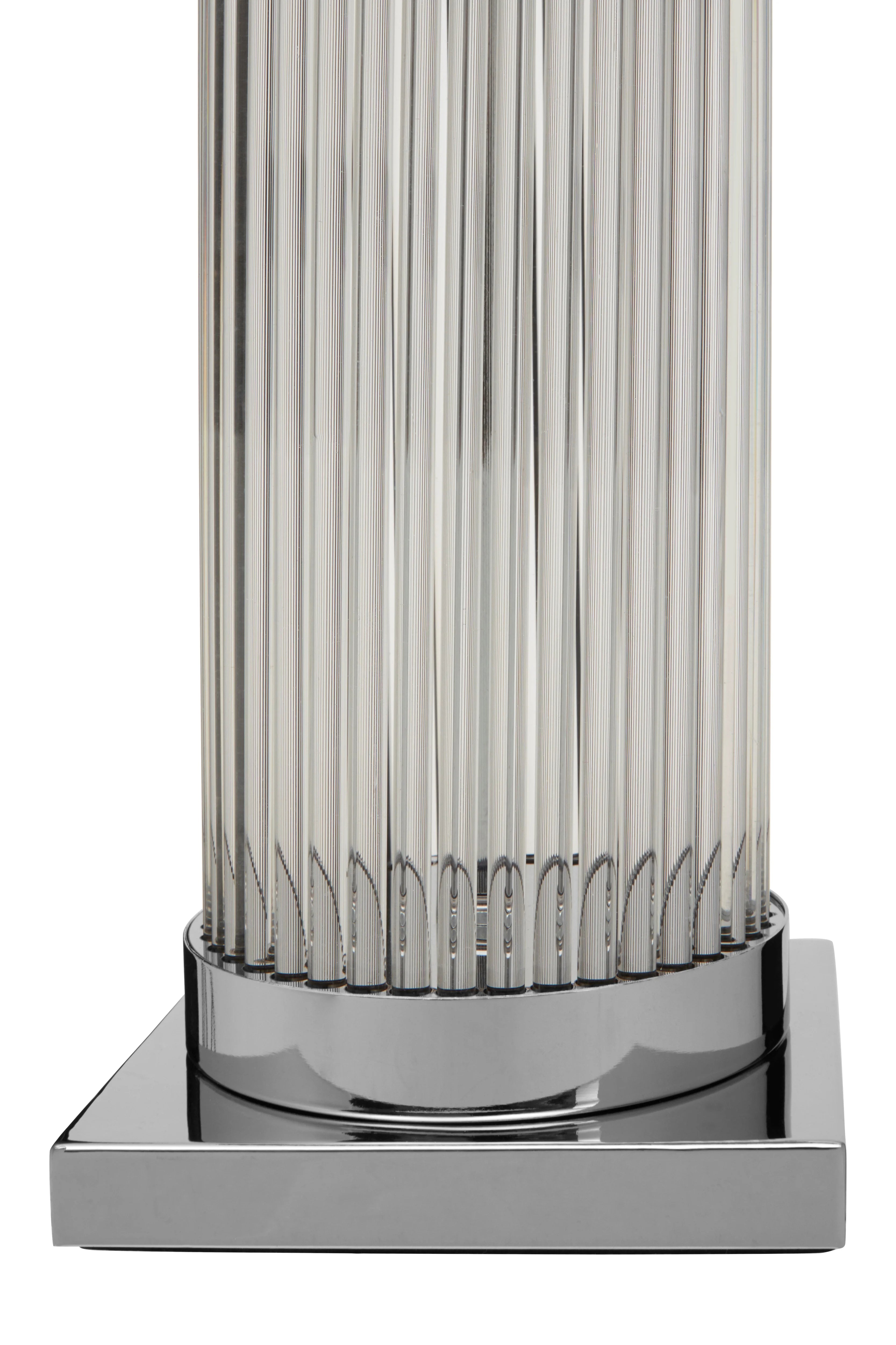 Astratto Clear Glass & Silver Table Lamp